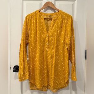 Mustard polka dot blouse